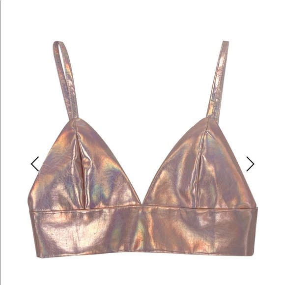 Gold holographic iridescent crop top - Picture 10 of 11
